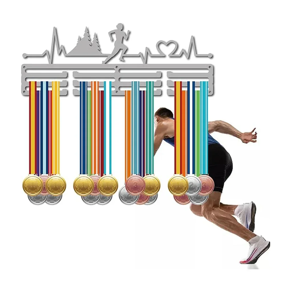 Football/Running Medal Hanger Display Stand for Wall Home Badge Competition Gymnastics Swimming Medal Winner Iron Art display stand