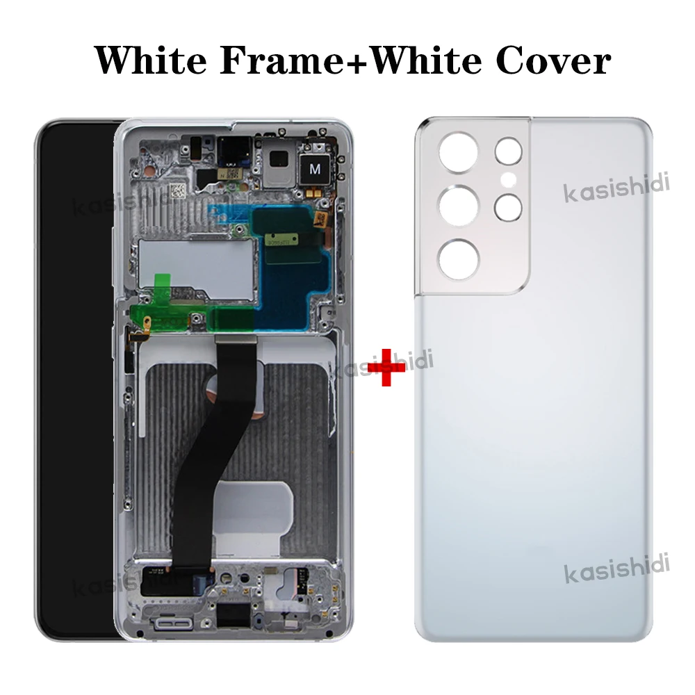 Vidro quebrado funcionando bem usado para samsung galaxy s21 ultra lcd com  quadro s21 ultra 5g g998f g998f/dslcd digitador da tela de toque -  AliExpress