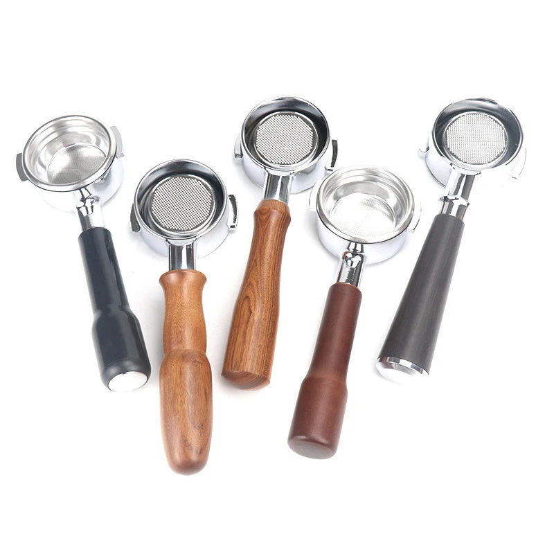 58MM Portafilter Wood Coffee Machine Bottomless Filter Holder