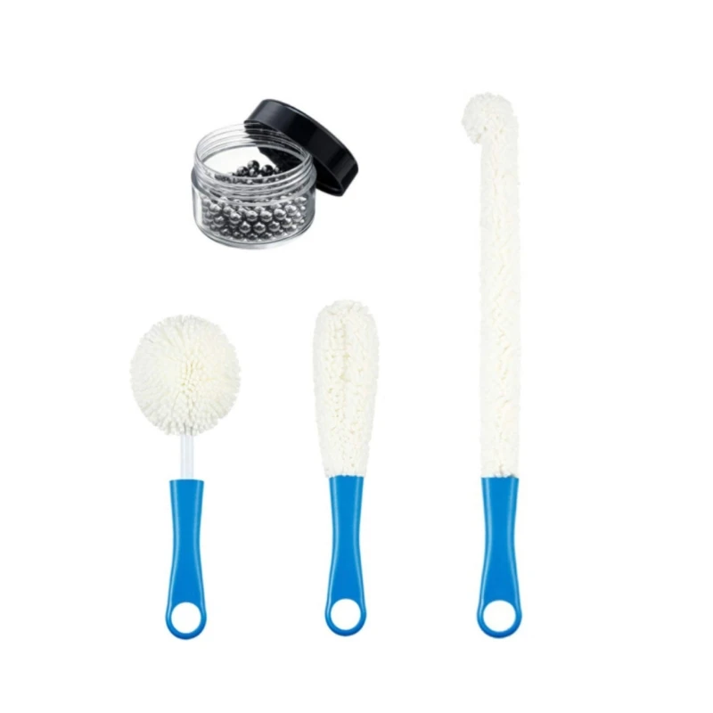 

Щетка для чистки графина для вина, гибкая мочалка для бутылок, многоразовые чистящие бусины для бокалов для вина, флейта E65B