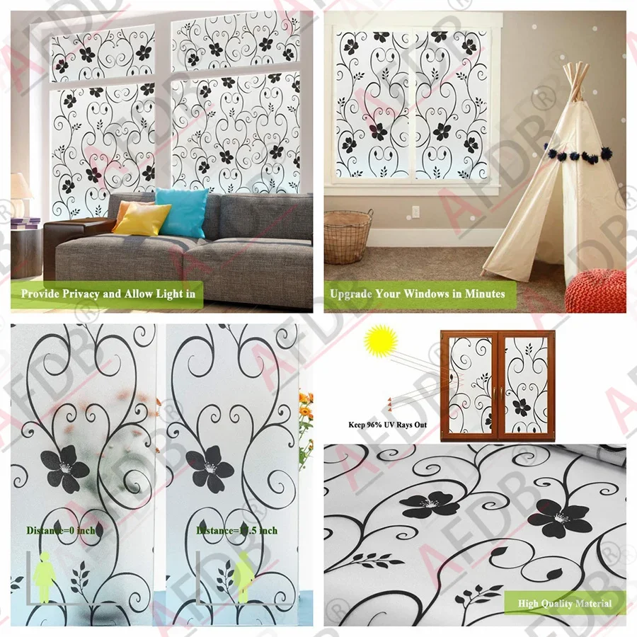 Frosted Window Film Privacy Stickers Opaque Vinyl Kitchen Bathroom Office Living Room Matte White Glass Stained Decals window film window privacy film window sticker