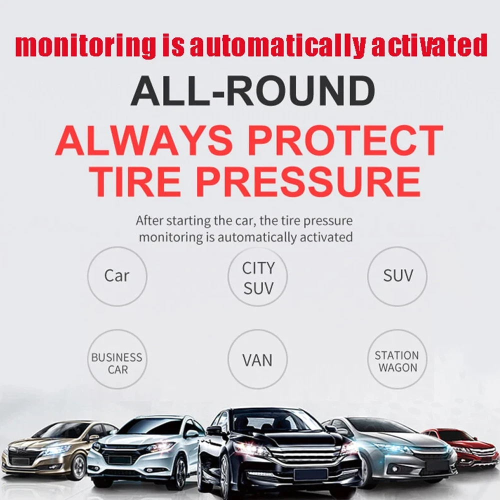 Car TPMS Solar Tire Pressure Monitoring System HD Color Screen Tire Pressure Temperature Safety Alarm with 6 External Sensors