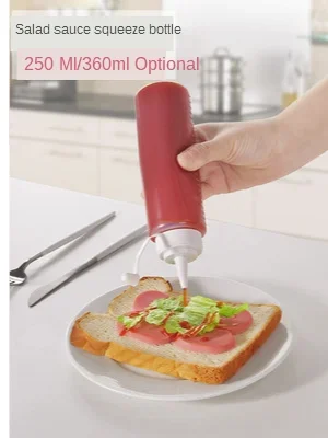 New 10Pcs Kitchen Transparent Plastic Squeeze Bottle Mustard Ketchup Dispenser Tube For Home Storage & Organization Supplies