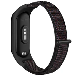 Nylon Sport Loop Bracelet Wristband Replacement Strap for Mi Band 5 (Black Sand)
