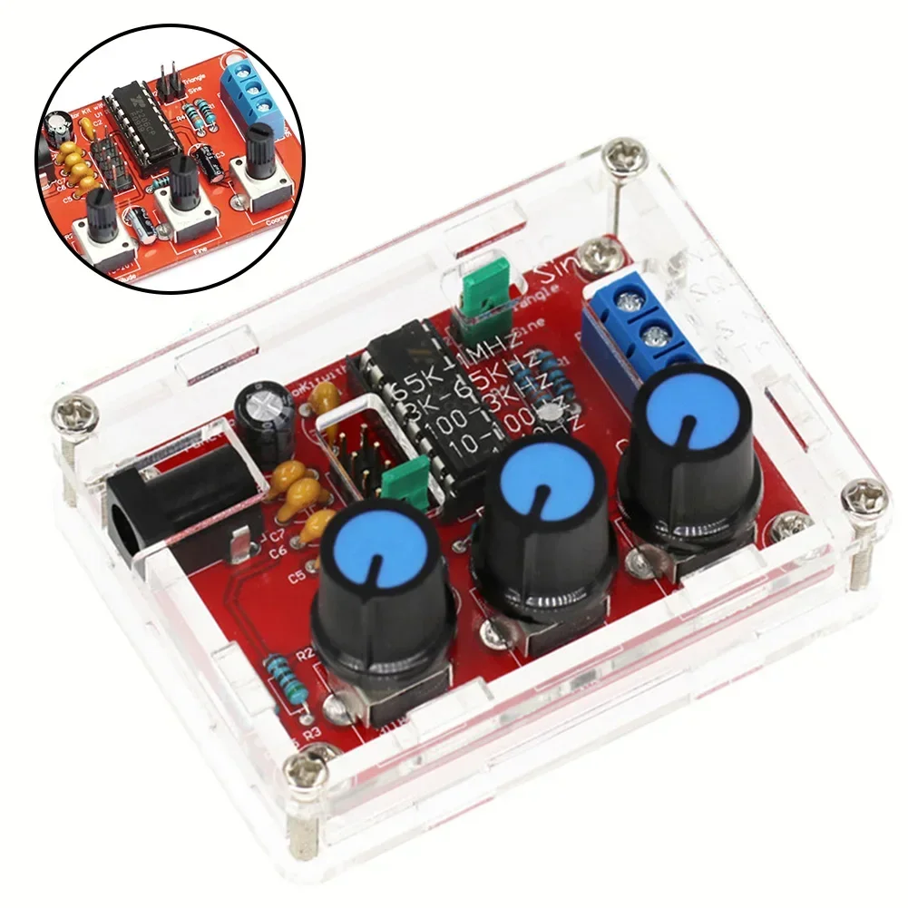 XR2206 Signal Generator Kit with Shell Portable and High Precision Produces Sine Triangle Square Waves 1Hz 1MHz Frequency Range 4