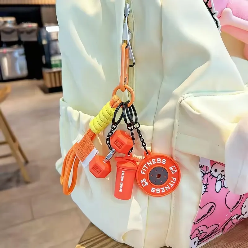 3DMini Dumbbell Fitness Kettle Keychain for Women Men Fashion Bag Pendant Fitness Enthusiast Athlete Bag Car Key Decoration Gift