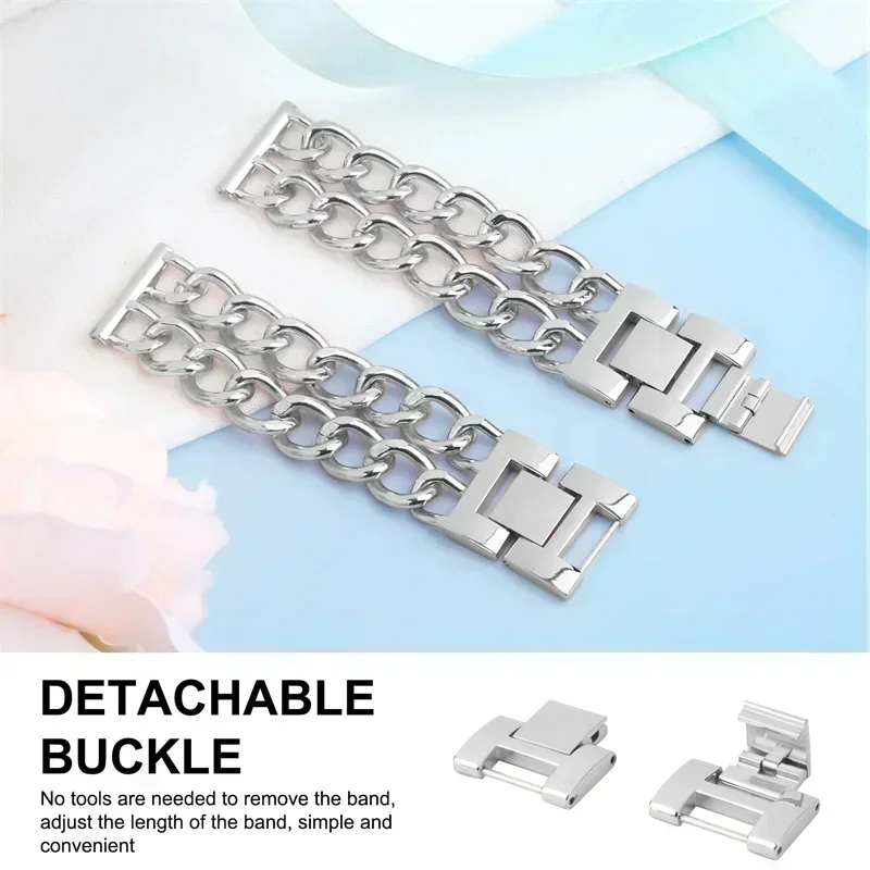 Elegant Metal Luxury Watchband Bracelet, 20mm/22mm