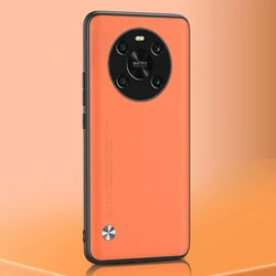 Luxury PU Leather Matte Phone Case with Full Protection for Magic 4 Lite 5G (Orange)