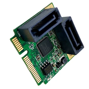 Adattatore di espansione Mini PCI-E a 2 porte SATA 3.0, scheda di espansione con chip PCI-Express, scheda aggiuntiva PCIe a doppio SATA.