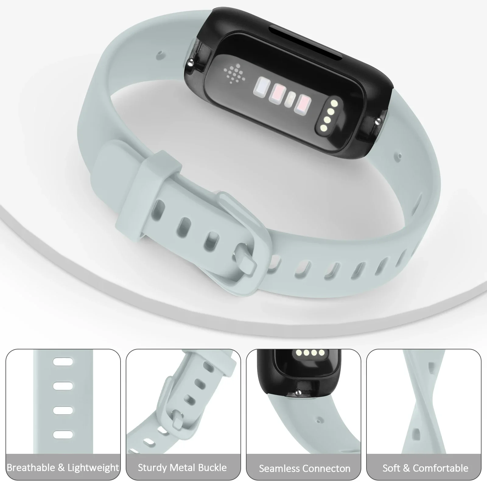Soft Silicone Adjustable Sport Strap for Fitbit Inspire 3 – Stylish Replacement Wristband Bracelet