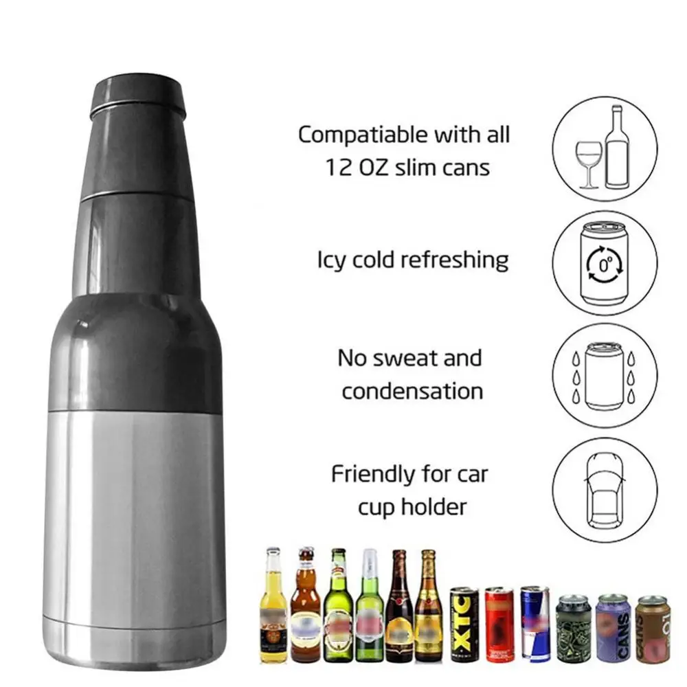 Beer Cold Storage Tank Household Vacuum Insulation With Bottle Opener Double-layer Accessories Tools Can Creative 12oz