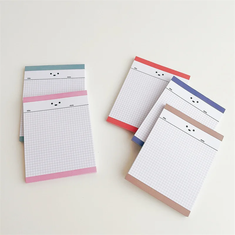 Ins Cartoon Cute Smile Grid Memo Pad Simple Style Colored Border Notepad Creative Message Paper School Stationery 50 Sheets 32 sheets border drawing paper colored pencil other canvas cardstock oil painting