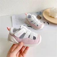 2023 New Summer Baby Shoes Leather Cut-outs Girls Sandals Soft Sole Closed Toe Little Kids Shoes Fashion Toddler Sandals 4