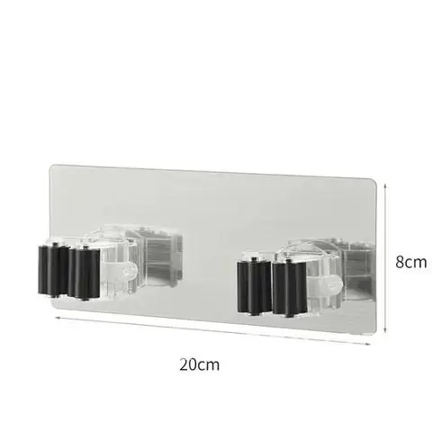 

1pcs Innovative Self-Adhesive Seamless Stickers Mop Rack Kitchen Broom Rack Kitchen Bathroom Hooks Mounted Wall Hook