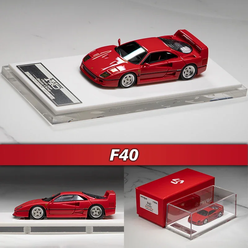 

SCM MY64 1:64 classic F40 Rosso Corsa Resin Diorama Car Model Collection Miniature Carros Toys