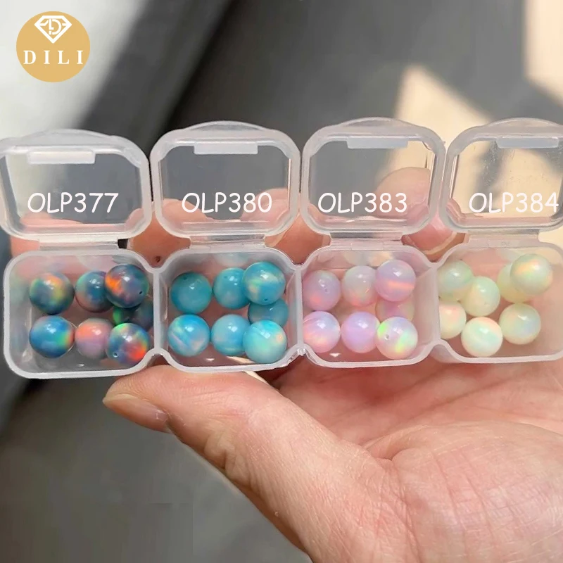 3mm 4mm 5mm Full Hole/Half Hole/Without Hole Mix Colors Oparex Opal Synthetic Ball Cut Marble Nebula Opal Bead