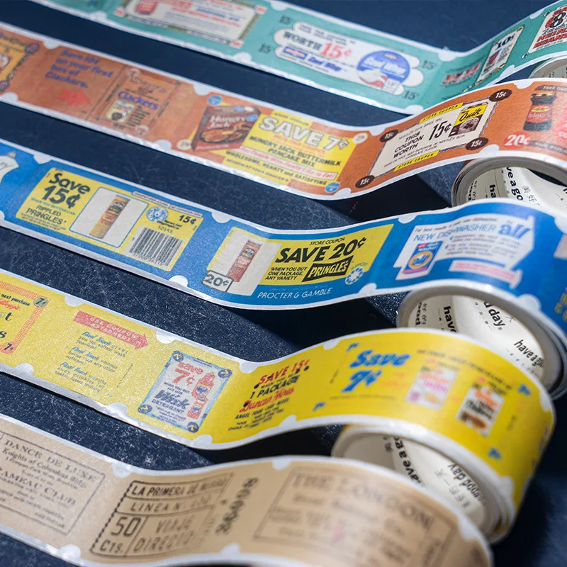 

American retro bills and paper tape a good day special-shaped tape hand account decorative stickers stationery tape