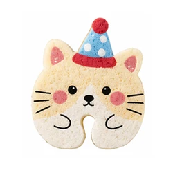 Cute Cartoon Animal Dual - Sided Dishwashing Sponge - Kitchen Cleaning Tool (Cat)
