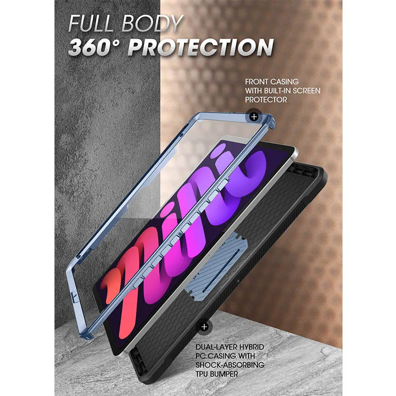 Capa Protetora Robusta Kickstand para Ipad Mini Capa de Corpo Inteiro Protetor de Tela Embutido ub Pro 6ª Geração 8.3 Polegadas 2023 - Imagem 5