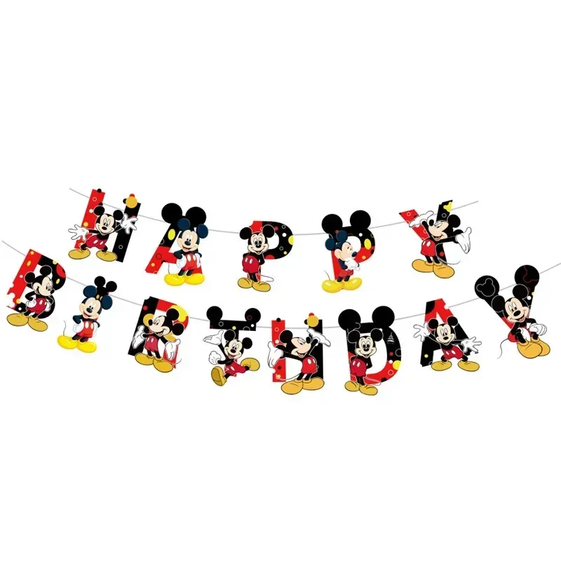 Disposable Tablecloth Disney's Mickey Mouse black and red birthday party paper towel tablecloth large