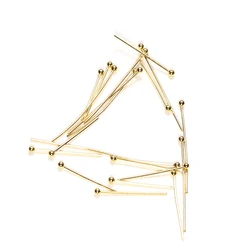 Gold Plated Stainless Steel Head Pins for Jewelry Crafting - 50 Pack (0.6mm) (Gold color)