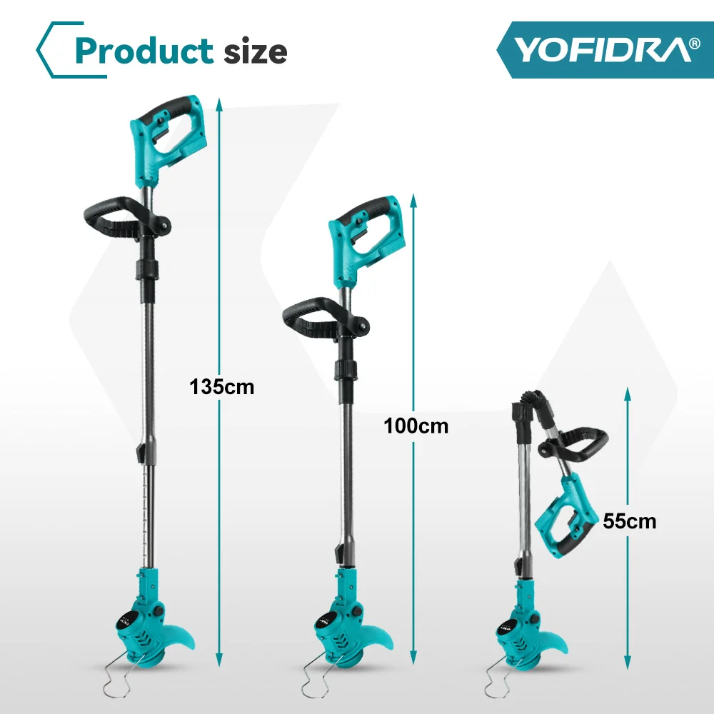 Electric Lawn Mower Cordless Electric Lawn Mower Foldable Adjustable Trimmer Efficient Garden Pruning Cutting Power Tools For Makita 18V Battery Pin