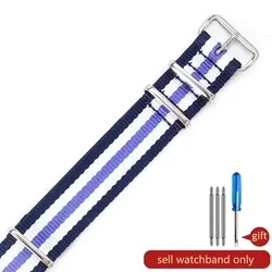 Elastic Waterproof Nylon Watch Strap - Durable and Stylish Replacement Band (18, 20, 22mm) - 20mm ((5)Purple)