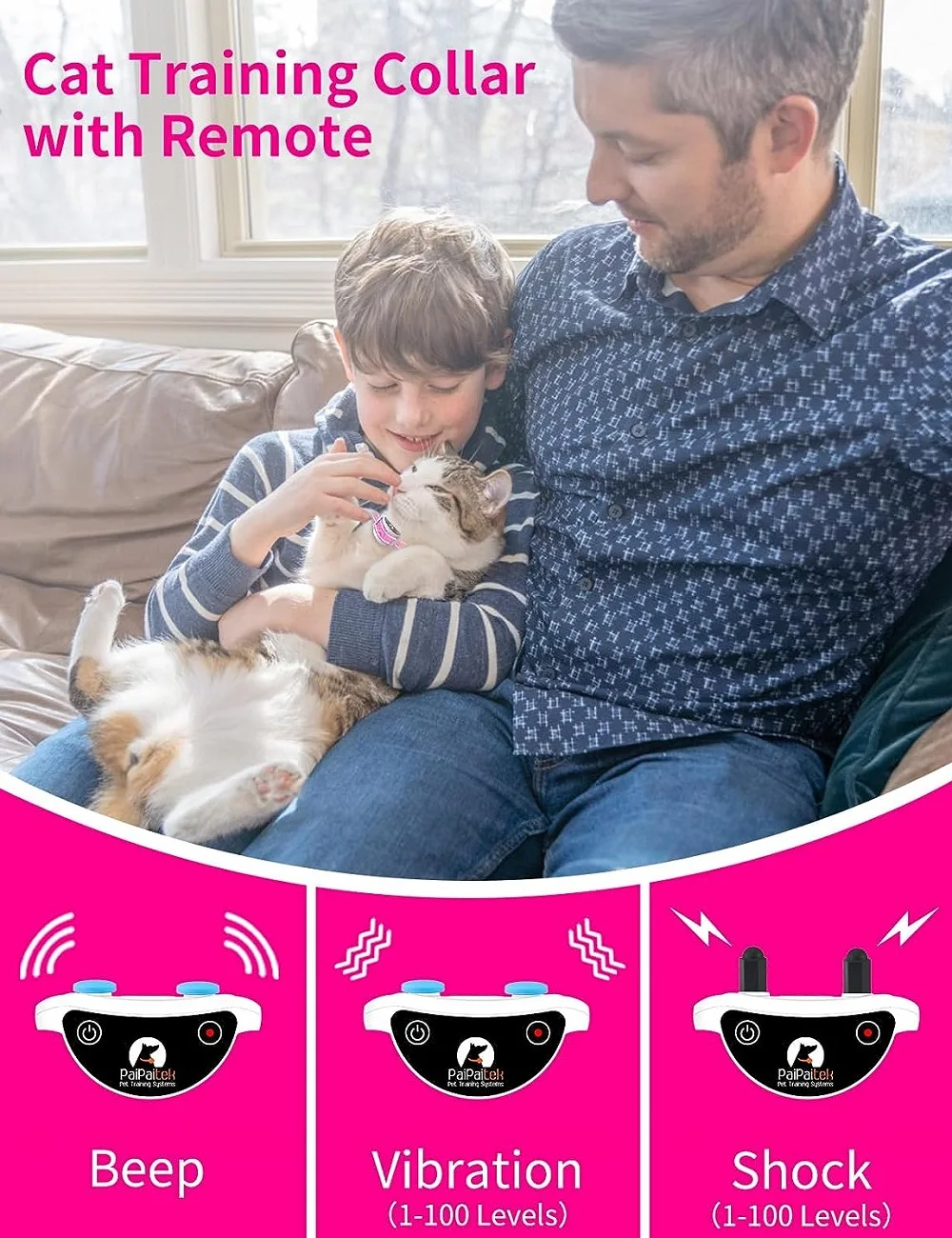 Cat Training Collar With Remote For Cat Shock Anti-Meow