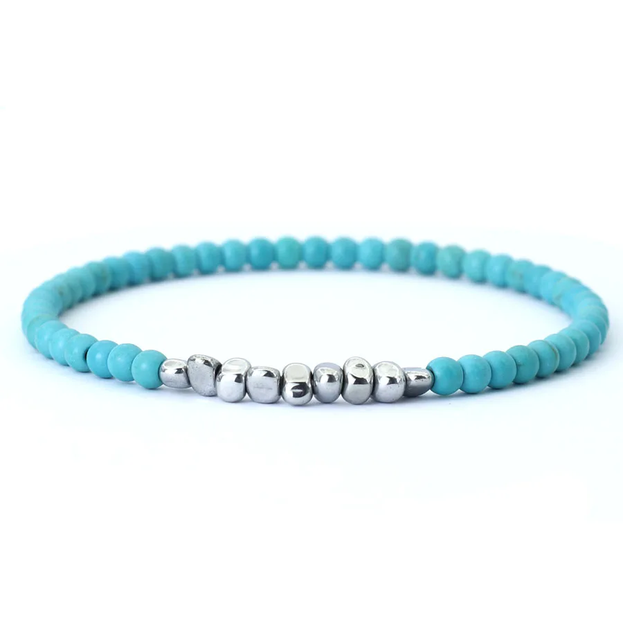 Hematite Stone Beads Unisex Bracelet Handmade Chakra Jewelry