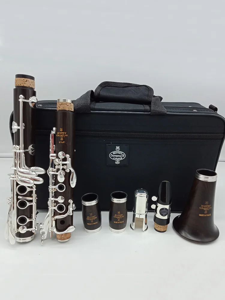 De Xin Professional Bb Clarinet E12F Ebony Wood Clarinets Nickel Silver Key Musical Instruments Case Mouthpiece Reeds