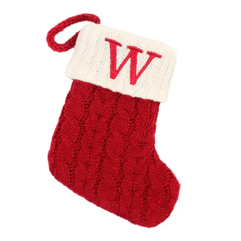 

Вязаные чулки для камина, мягкие и классические рождественские чулки, сезонный декор, Подарочная сумка для прикроватного дивана в виде рождественской елки