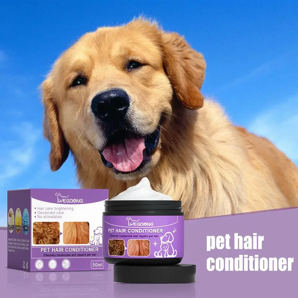 Non-Knotted Pet Hair Care Cream 50ml Moisturizes Care Pet Hair Conditioner Dry Skin Conditioner for Fur Dogs
