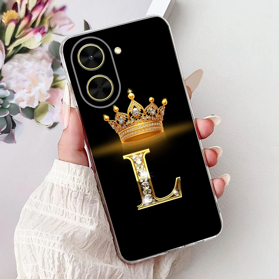 Crown Letters Soft Silicone Phone Case - Stylish Cover Shell