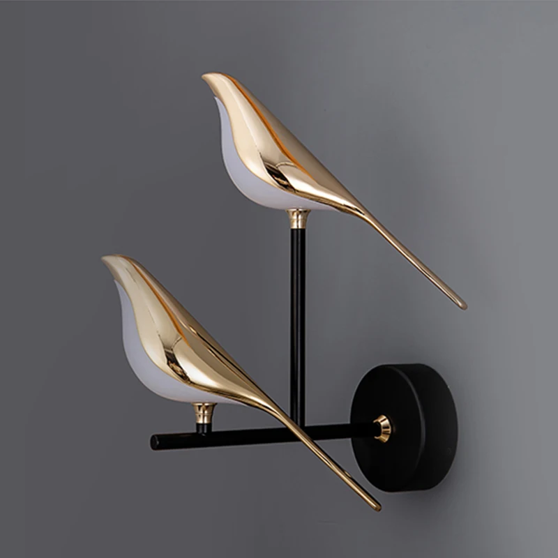 Nordic Magpie LED Wall Lamp Indoor Lighting For Home Living Room Bedside Kitchen Mirror Touch Switch Sconce