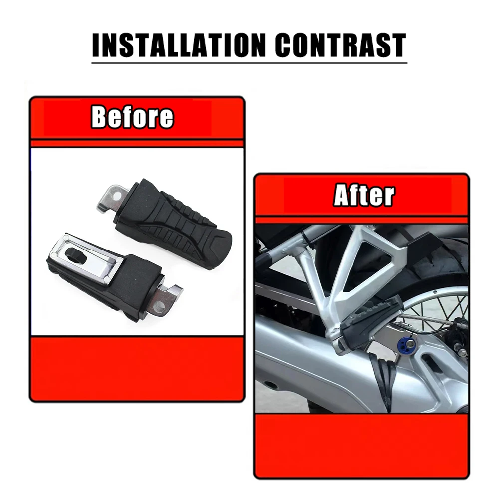 Rear Passenger Footrest For BMW R1200GS R1250GS Adventure GS R1200 R1250 2014-S1000XR Aluminum Footpeg Bracket Foot peg motorcycle accessories,motorcycle footrests