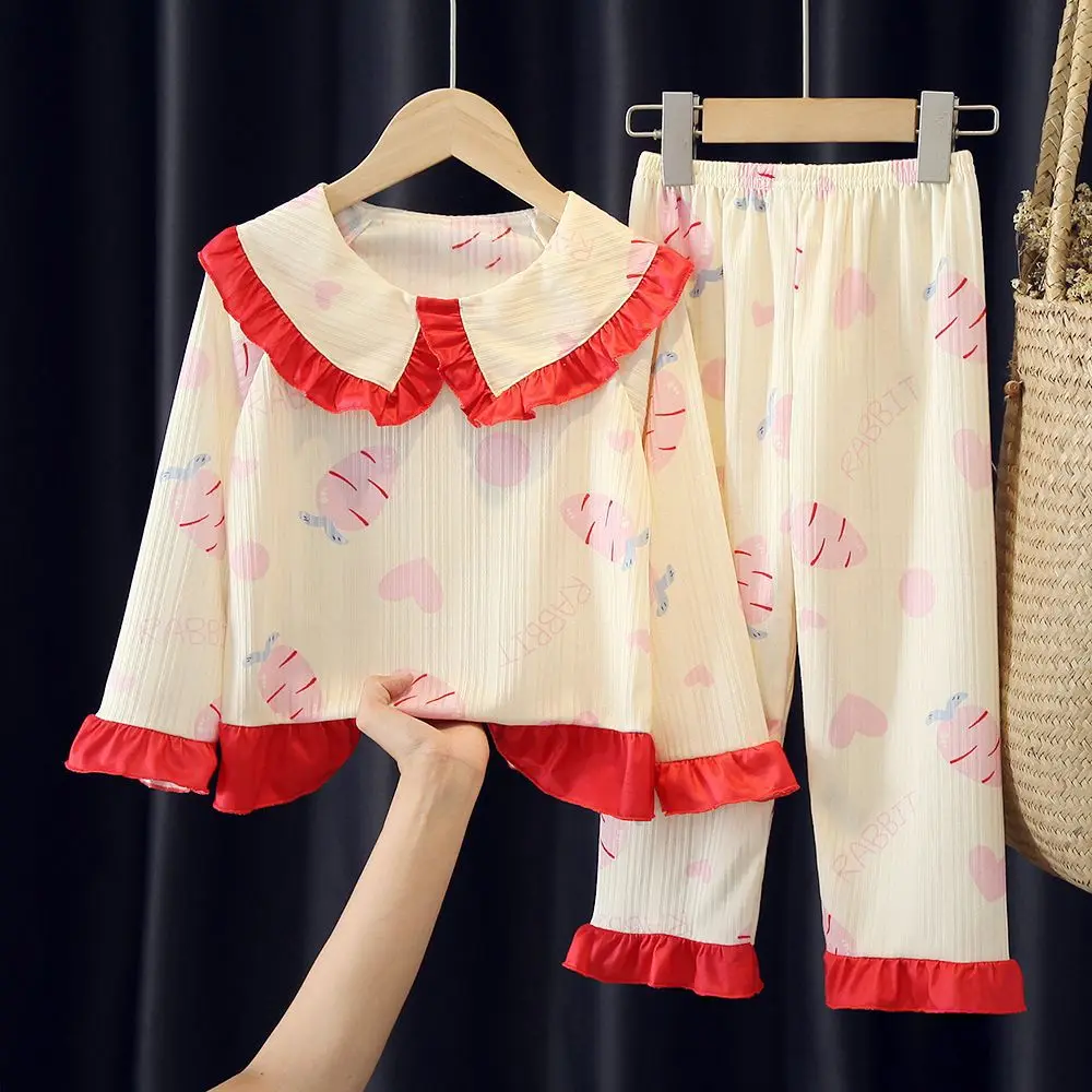 Long-sleeved Princess Style Internet Celebrity Live Broadcast Girl Baby Suit Sleepwear Kids Pajamas Pajama Robe Children's