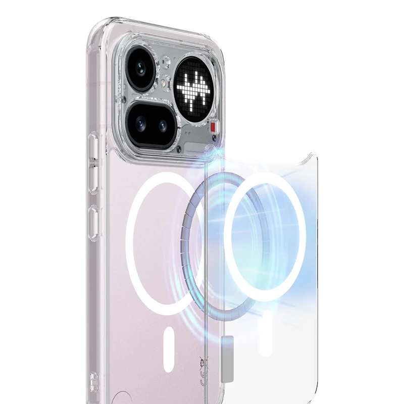 Magnetic Shockproof Transparent Hard Cover with TPU Edge