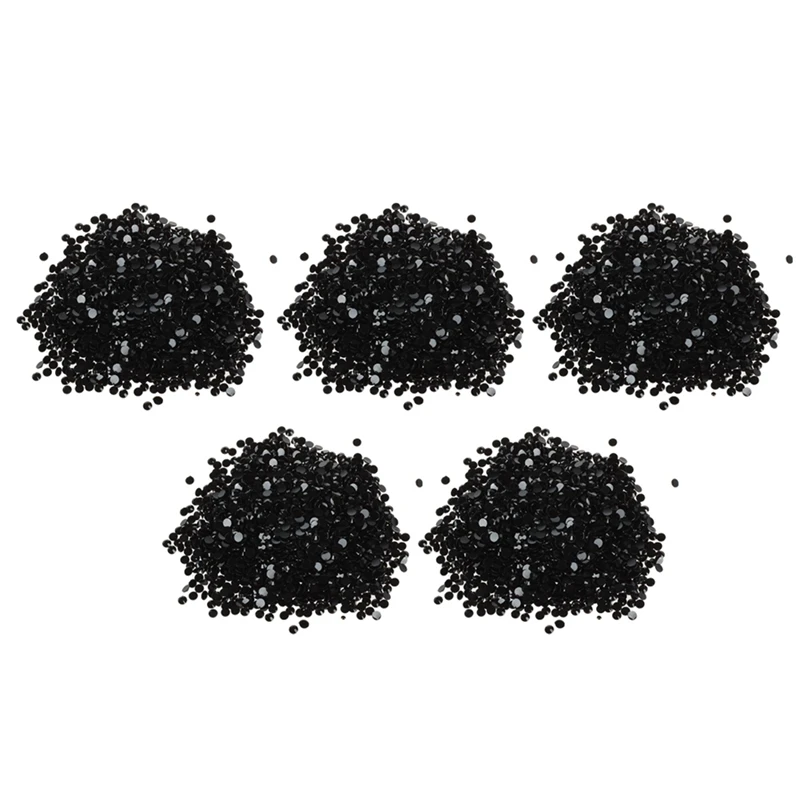 

10000Pcs Crystal Flatback Acrylic Rhinestones Beads Nail Art (Black)