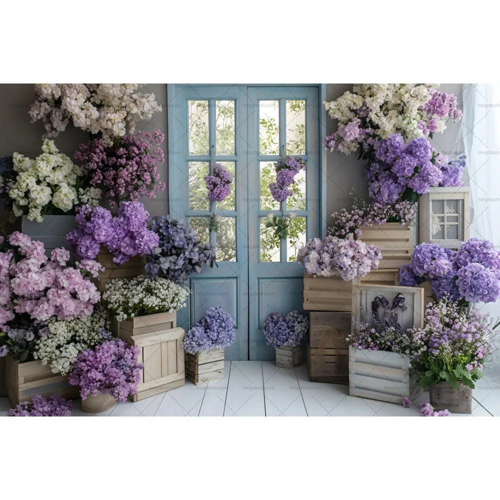 Aazon.co : AOFOTO 10x7ft Beautiful White Blue Flowers Background For - View #12