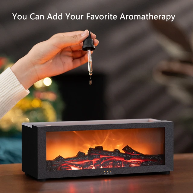 New Retro 3D Fireplace Flame Aromatherapy Machine Remote Control Colorful Flame Air Humidifier Household Aroma Diffuser 3