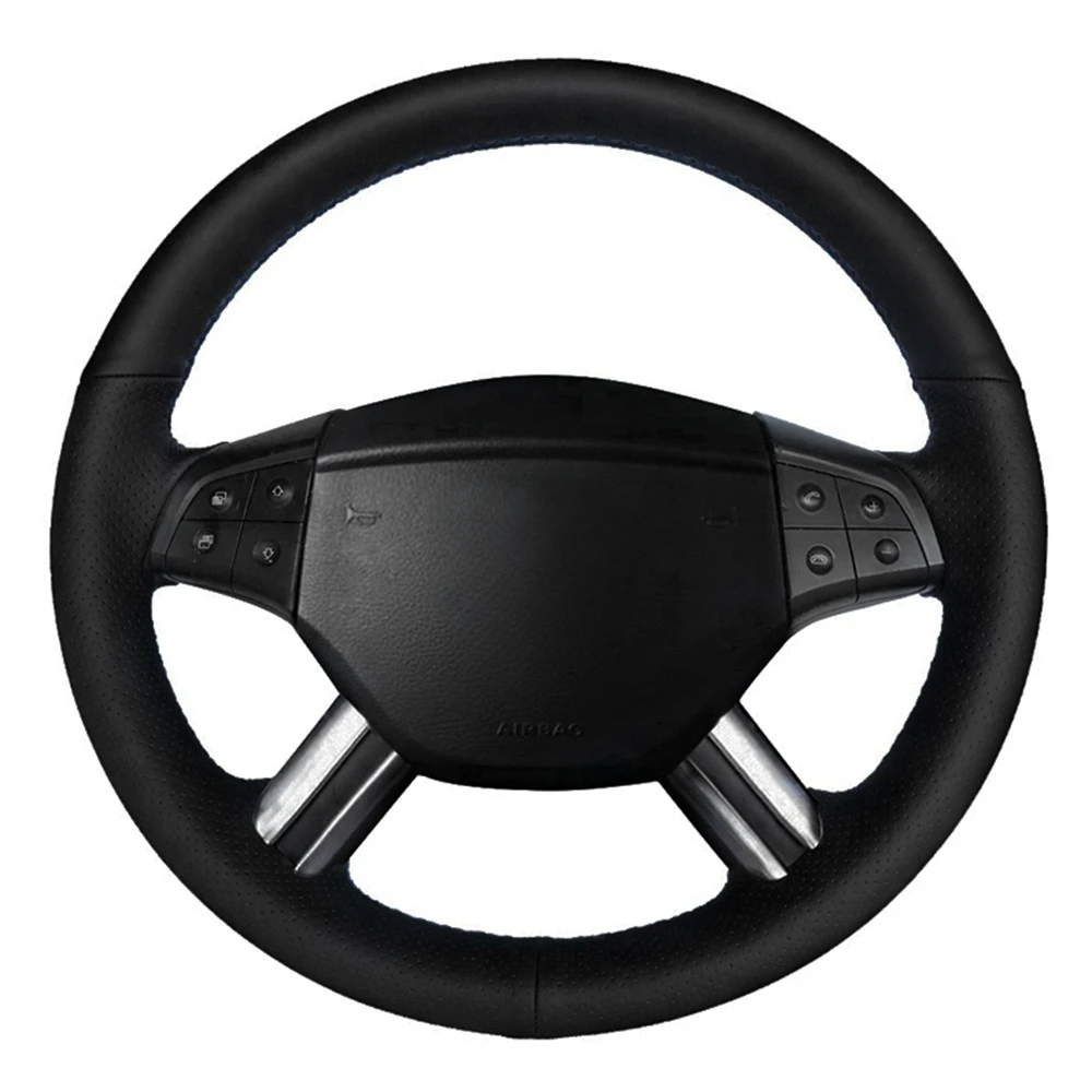 

Car Steering Wheel Cover Hand-stitched Black Genuine Leather For Mercedes Benz W164 M-Class ML350 ML500 X164 GL-Class GL4