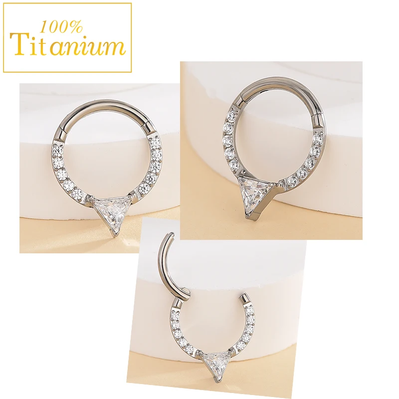 

G23 Titanium Helix Daith Piercing Earrings Hinged Segment Clicker Hoop Nez Pircing Nose Rings Ear Cartilage Tragus Body Jewelry