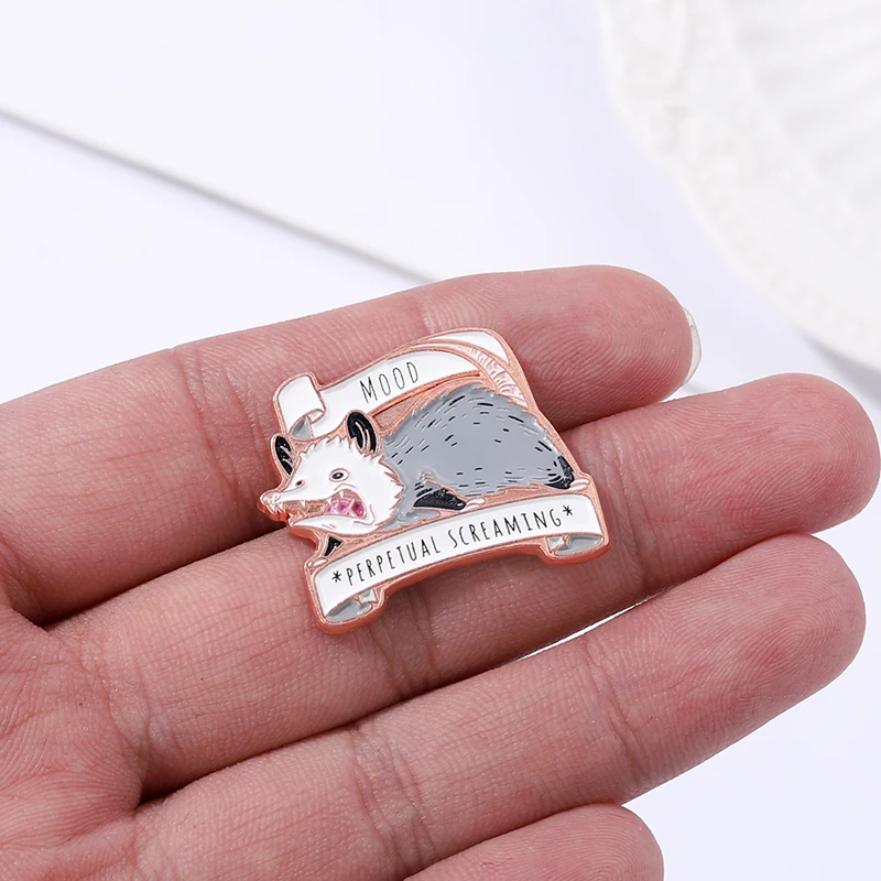 thumbnail image 2 of Screaming Possum Earrings - Fun Trash Animal Opossum Jewelry For Animal Lovers 2 of 12