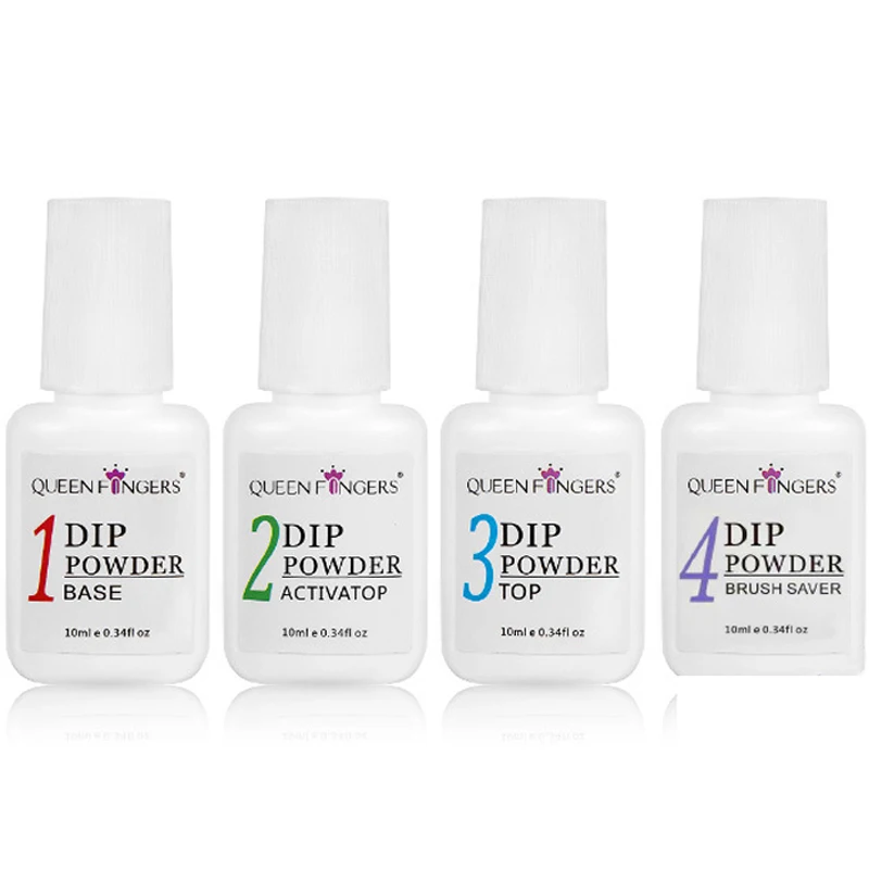 

10ml Dipping Powder System Liquid Nail Tool Base/Top/Activator Natural Dry Without UV Cure Nail Dip Multi-Use Dipping Activator