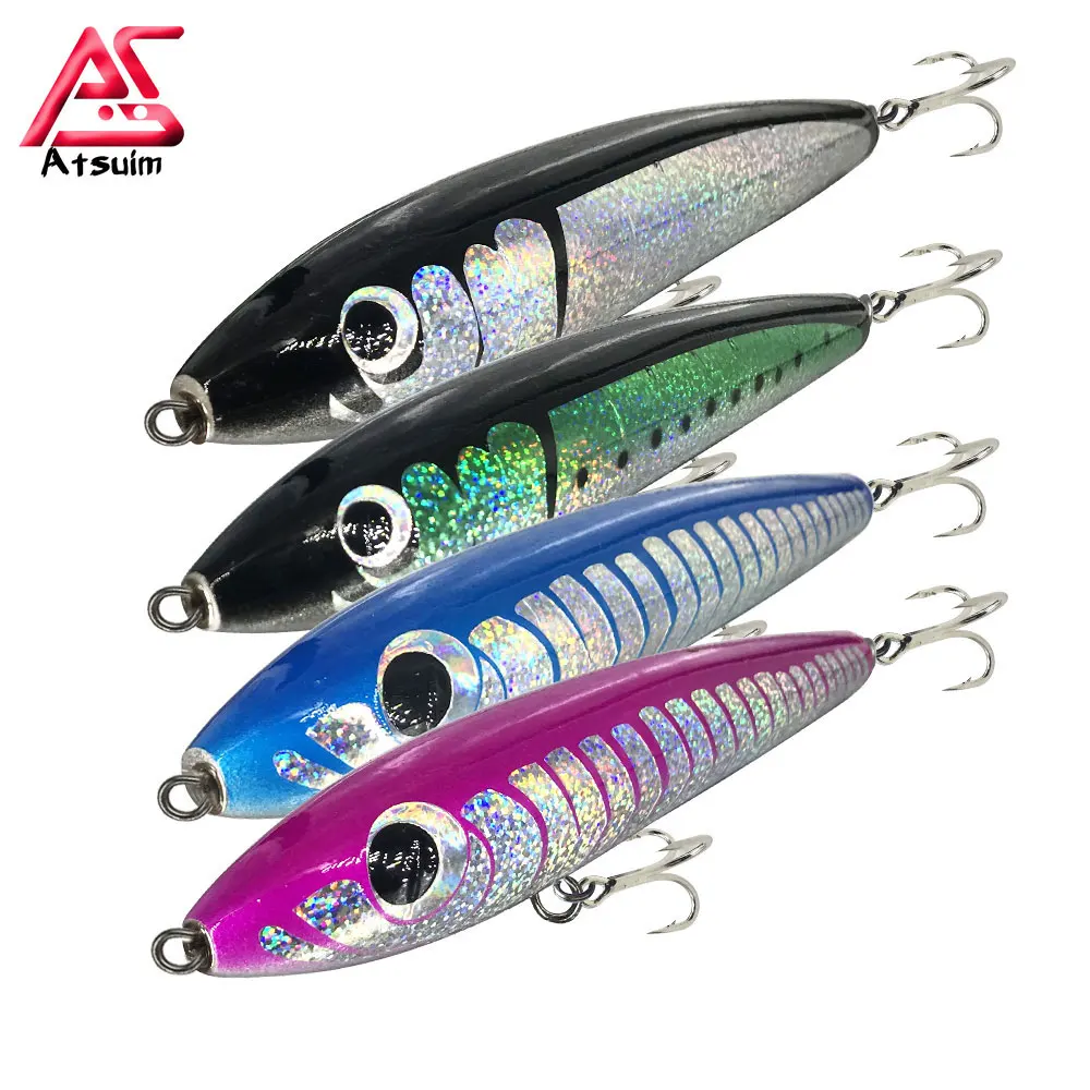 

AS Swim Stickbait TopWater Lure Fishing 65g100g140g Wooden GT Tuna Trolling Pencil Artificial Floating Long Casting Wobblers