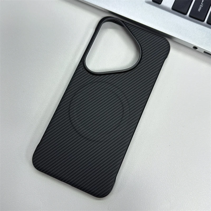 Ultra Thin Carbon Fiber Texture Magnetic Case - Frameless Hard PC Cover