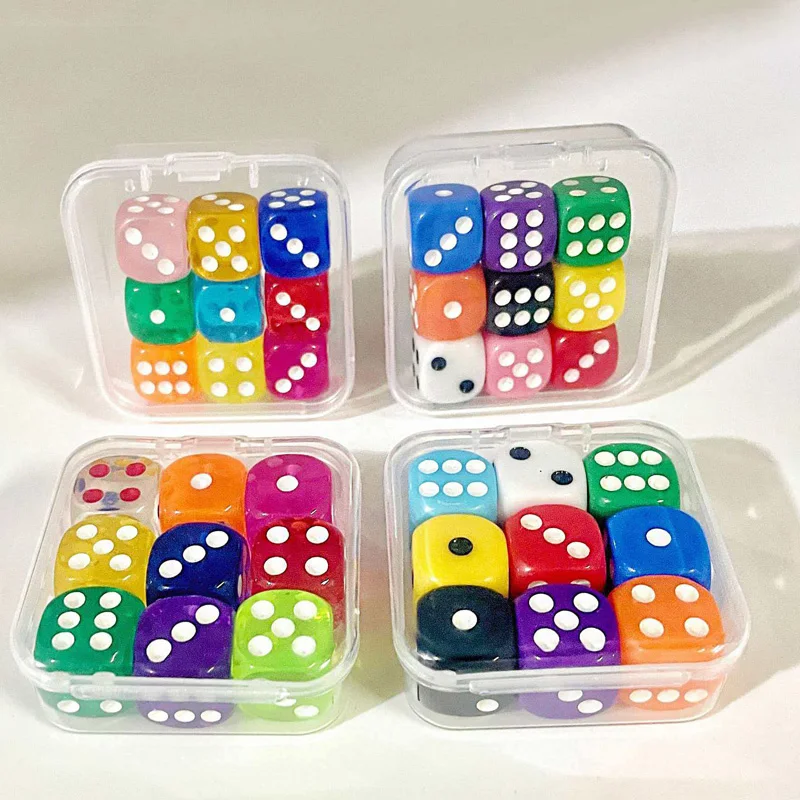 클래식 9PCS 주사위 세트, 박스형 플립 숫자 보드 게임 액세서리, 가족, 교실, 가정 및 바 엔터테인먼트 파티 재미