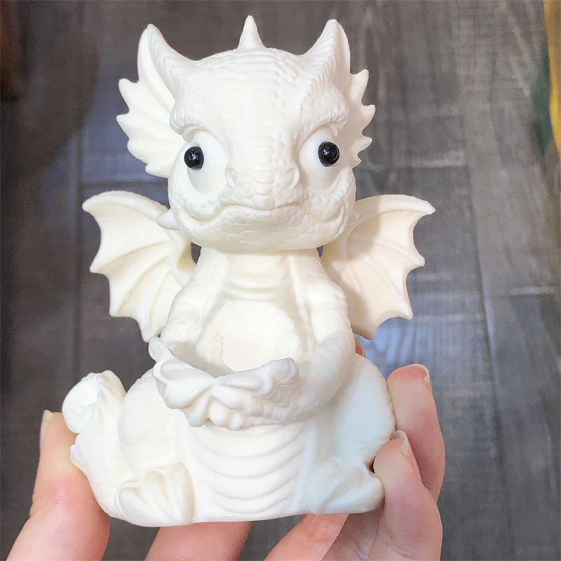 

High Quality Resin Cartoon Dragon Carving Statue Healing Fengshui Polished Crafts For Holiday Gift 1pcs