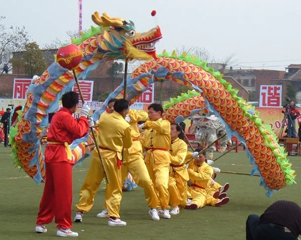 Adult Game 10m Silk Dragon Dance Size 4 Costume 6 Players Art Christmas Party Chinese Folk New Year Performance Game Stage