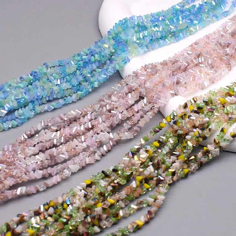 New Mixed-Color Triangle Crystal Beads 4mm 130pcs/lot Crystal Glass Loose Spacer Beads For Jewelry Making DIY